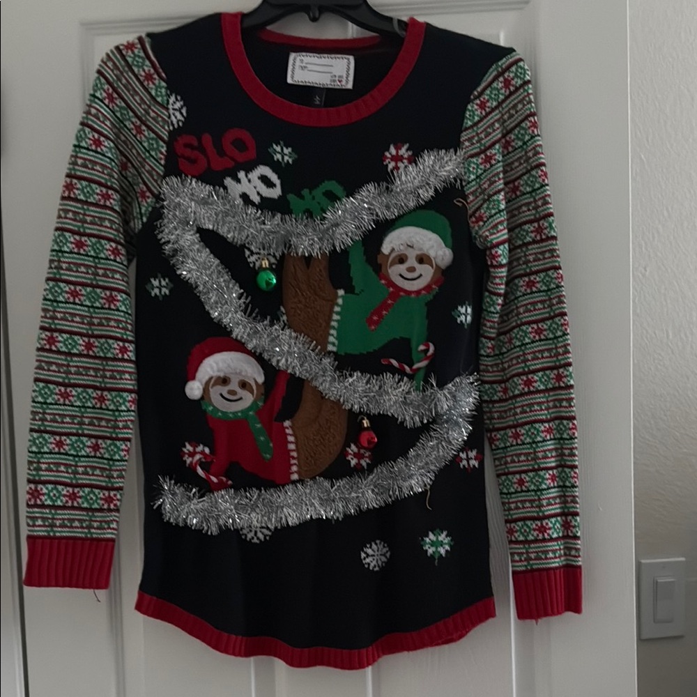 Festive Sloth Christmas Sweater
